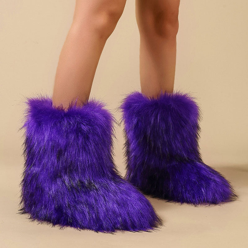 Women’s Shaggy Faux Fur Ankle Boots