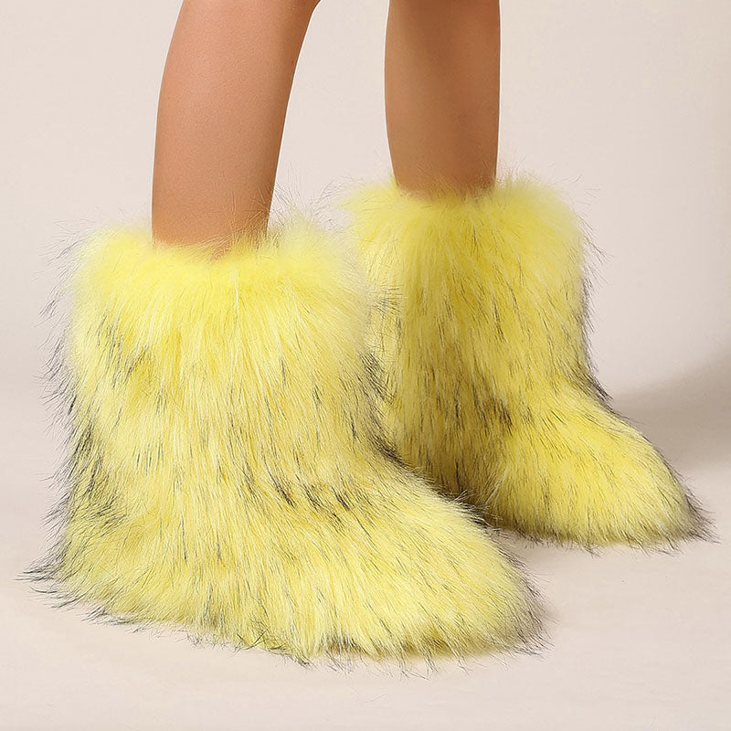 Women’s Shaggy Faux Fur Ankle Boots