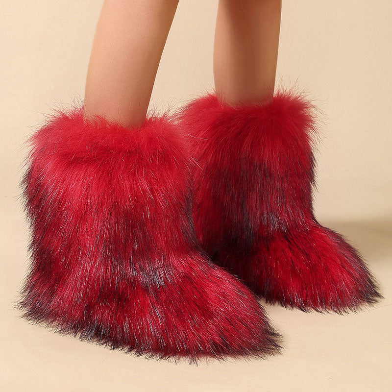 Women’s Shaggy Faux Fur Ankle Boots