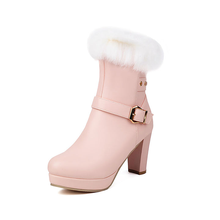 Women’s Plush Cuff Platform Ankle Boots