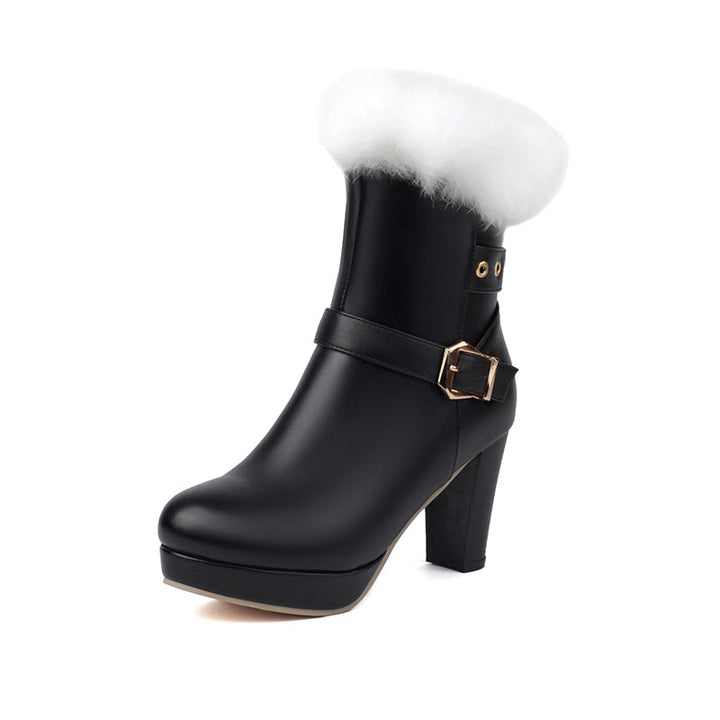 Women’s Plush Cuff Platform Ankle Boots