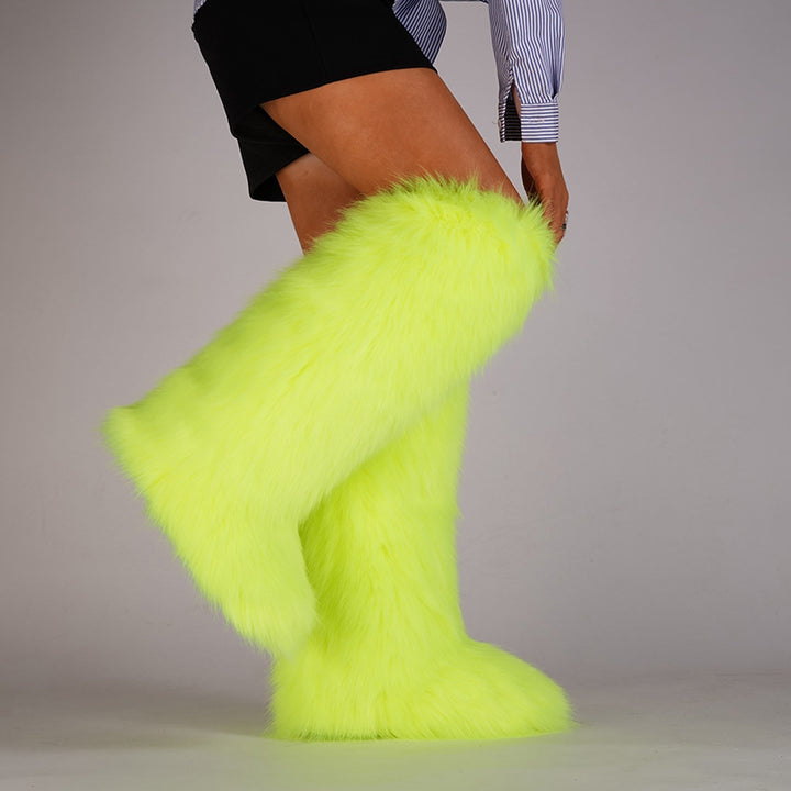 Women’s Long Faux Fur Knee-High Boots