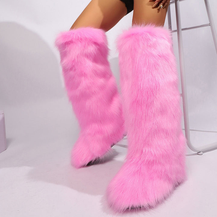 Women’s Long Faux Fur Knee-High Boots
