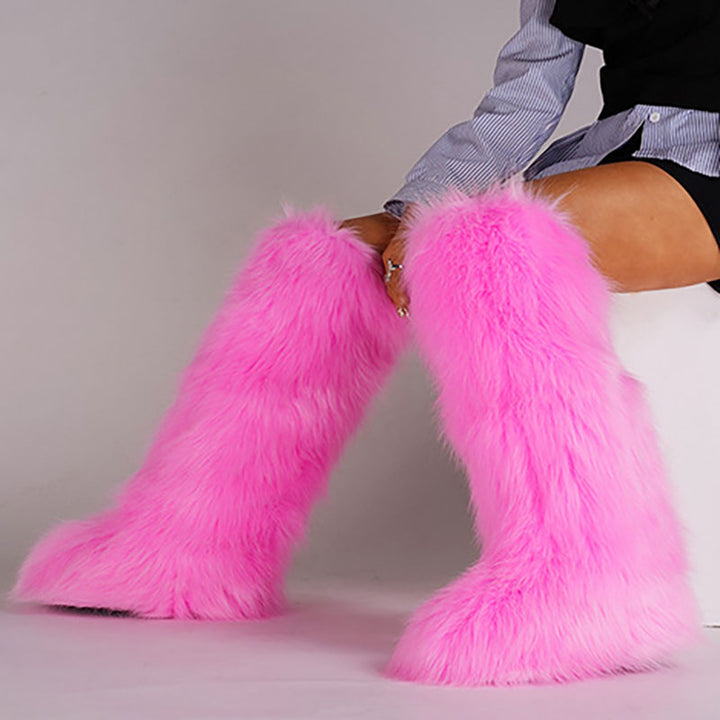 Women’s Long Faux Fur Knee-High Boots