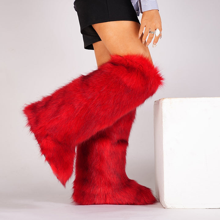 Women’s Long Faux Fur Knee-High Boots