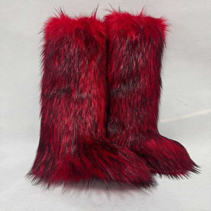 Women’s Long Faux Fur Knee-High Boots