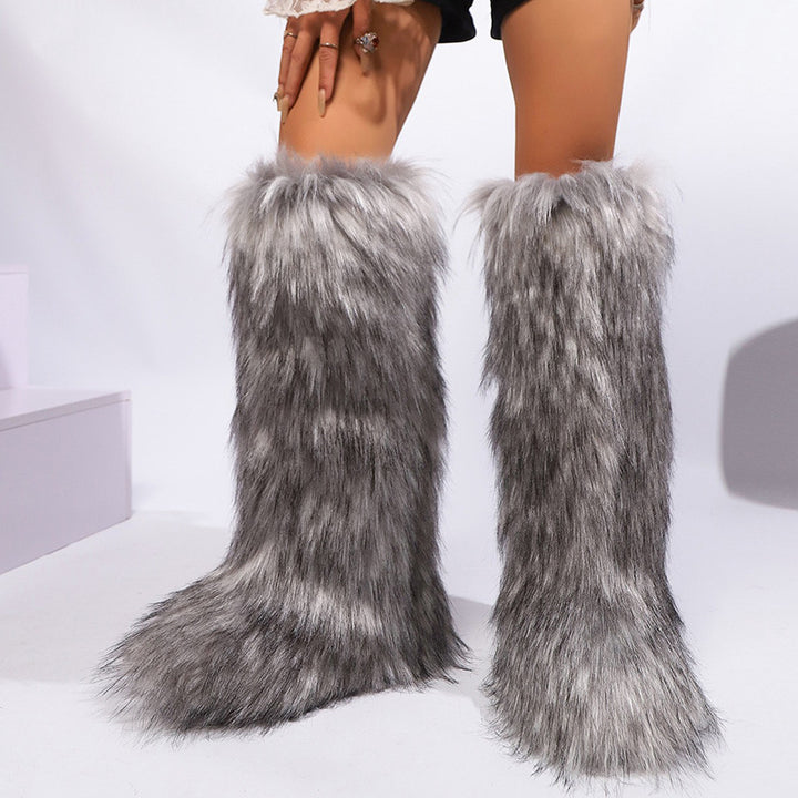 Women’s Long Faux Fur Knee-High Boots