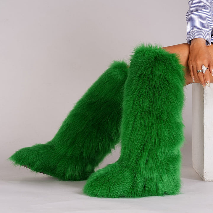 Women’s Long Faux Fur Knee-High Boots