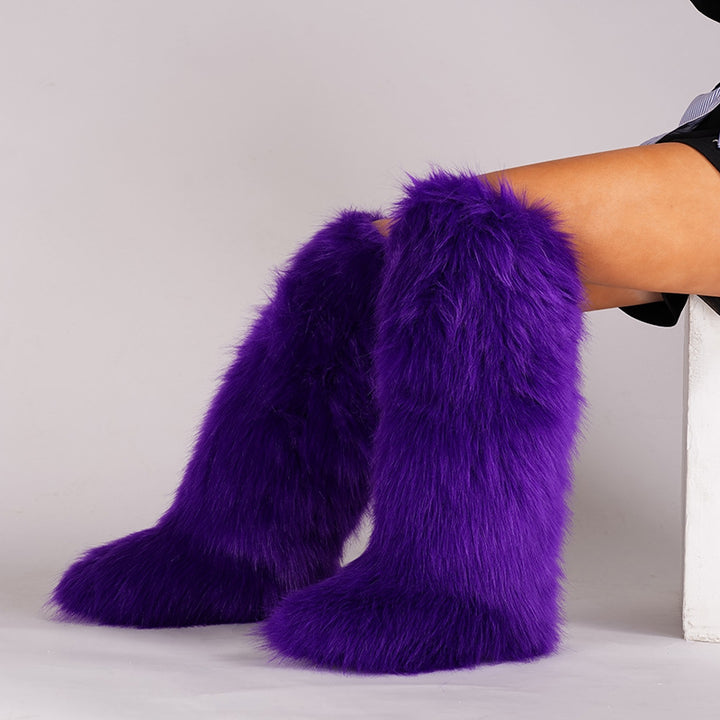 Women’s Long Faux Fur Knee-High Boots