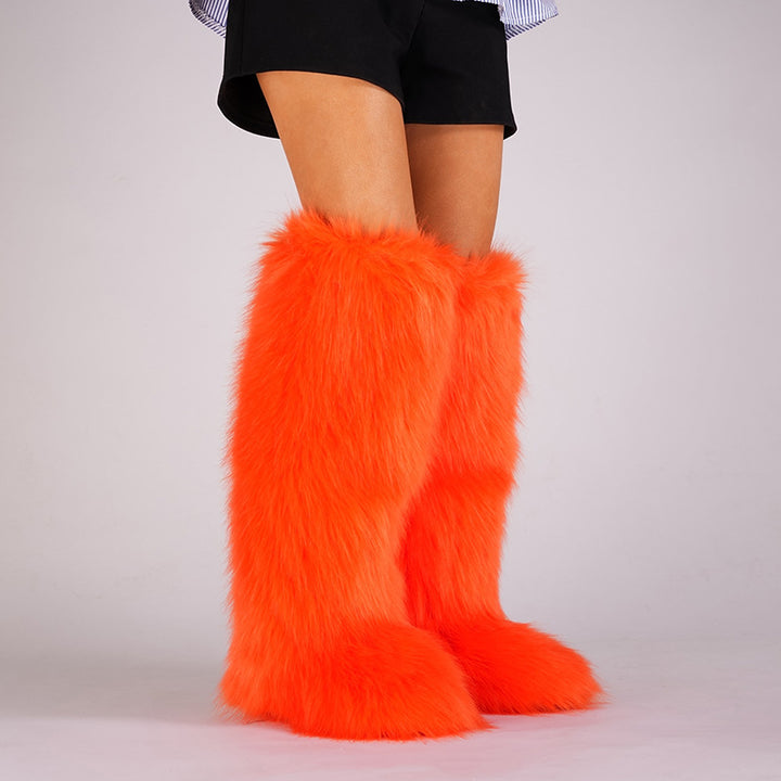 Women’s Long Faux Fur Knee-High Boots