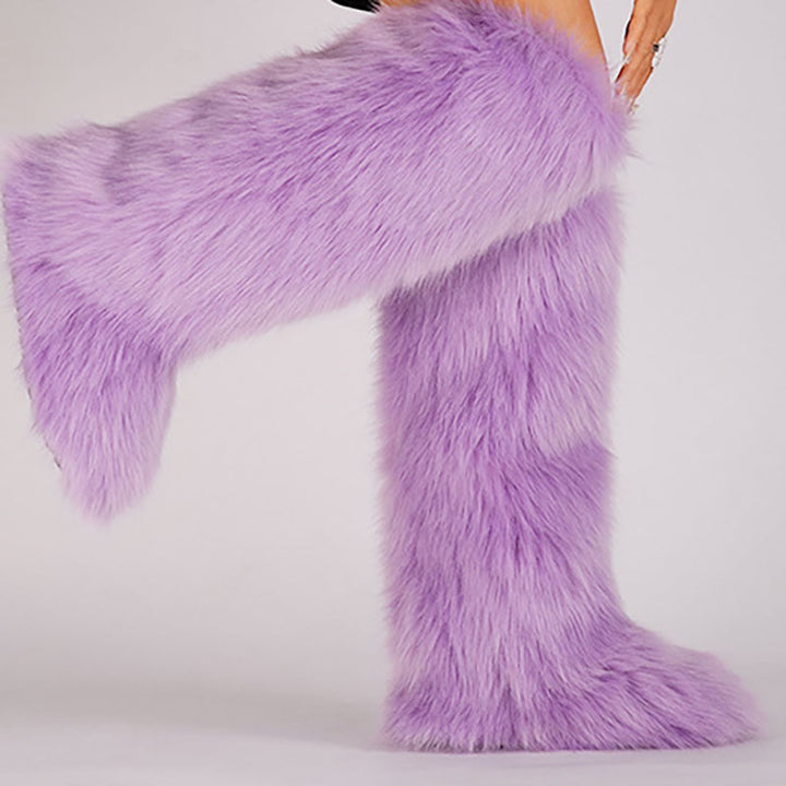 Women’s Long Faux Fur Knee-High Boots