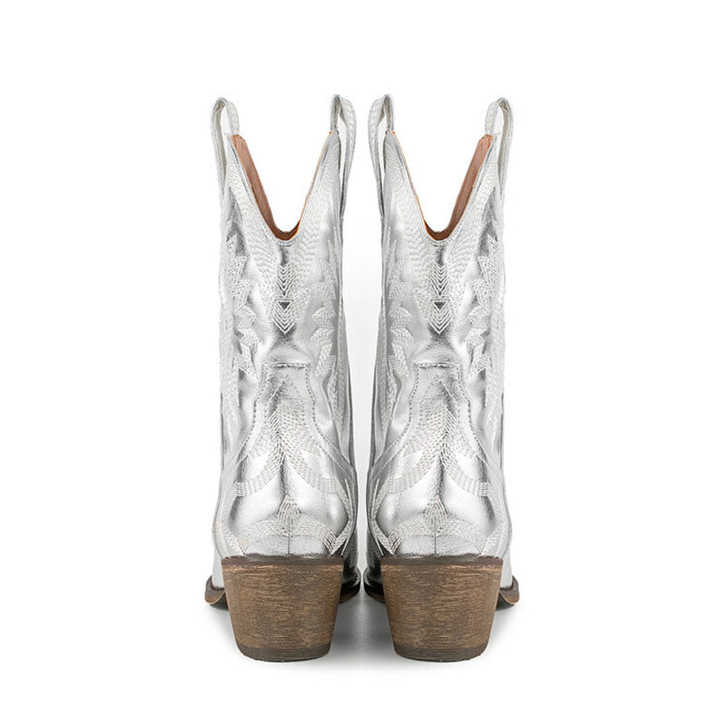 Women's Embroidered Mid-Calf Cowboy Boots
