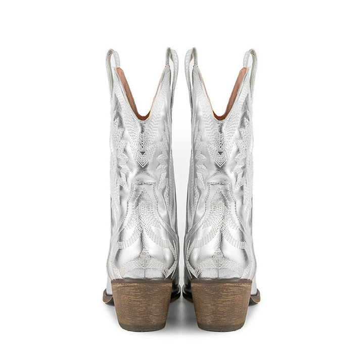 Women's Embroidered Mid-Calf Cowboy Boots