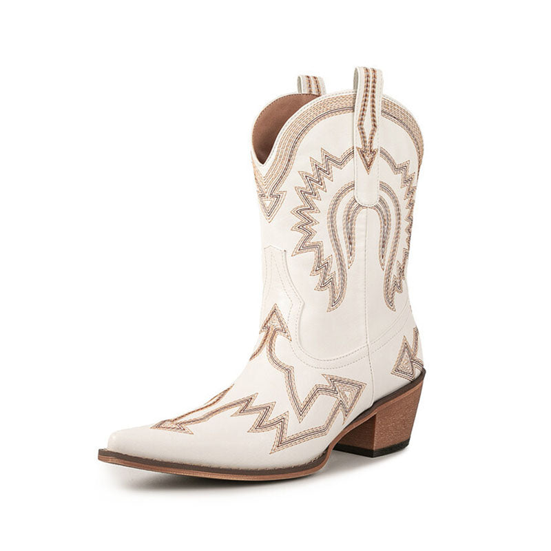 Women's Embroidered Mid-Calf Cowboy Boots