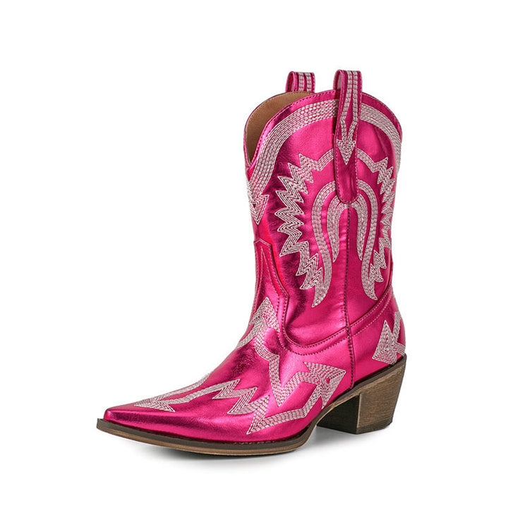 Women's Embroidered Mid-Calf Cowboy Boots