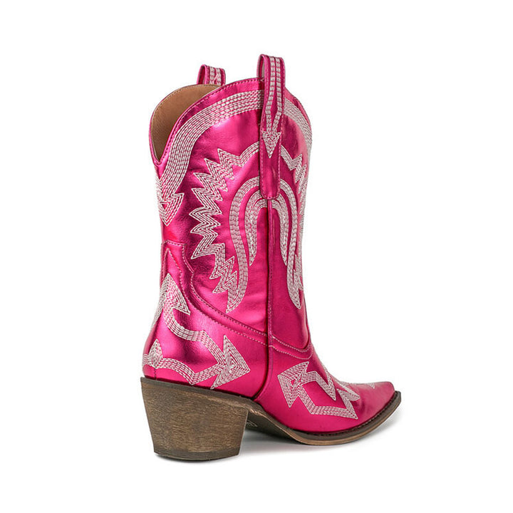 Women's Embroidered Mid-Calf Cowboy Boots