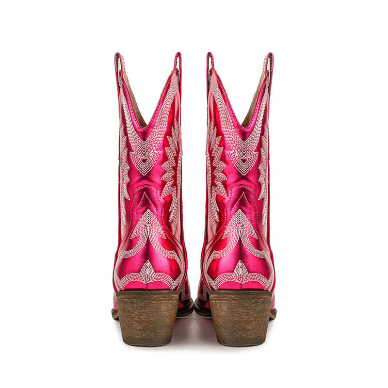 Women's Embroidered Mid-Calf Cowboy Boots