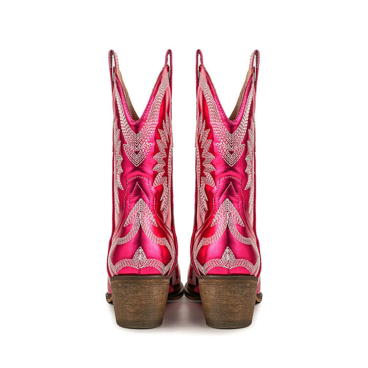 Women's Embroidered Mid-Calf Cowboy Boots