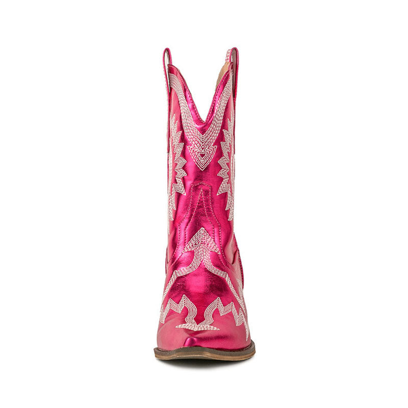 Women's Embroidered Mid-Calf Cowboy Boots