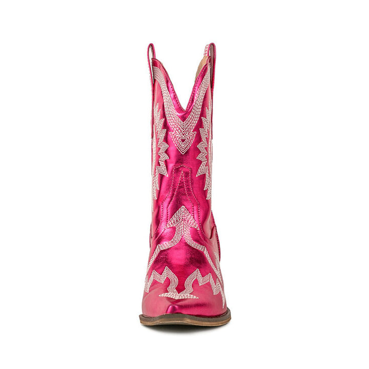 Women's Embroidered Mid-Calf Cowboy Boots