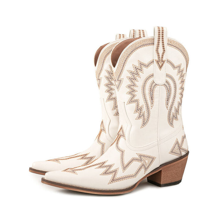 Women's Embroidered Mid-Calf Cowboy Boots