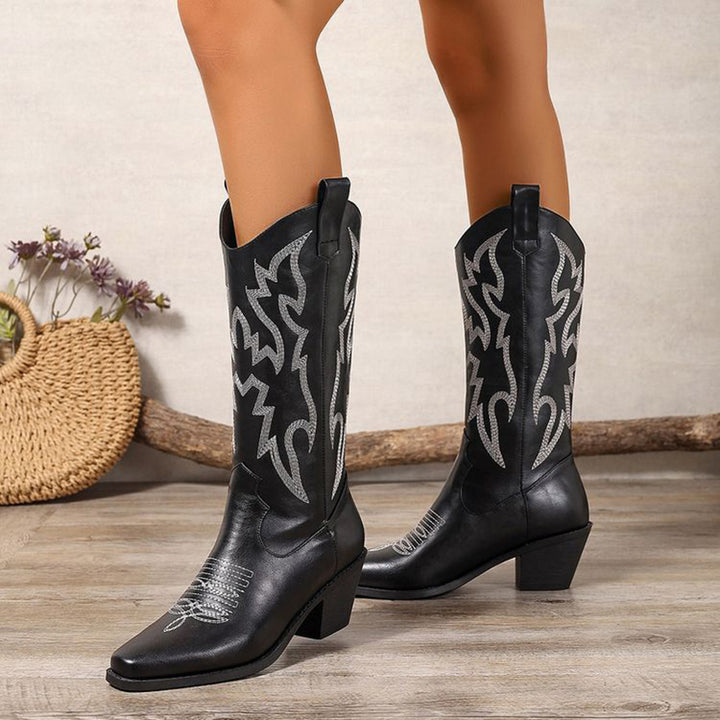Women's Metallic Mid-high Cowboy Boots For Music Festival/Live House Party/Clubbing