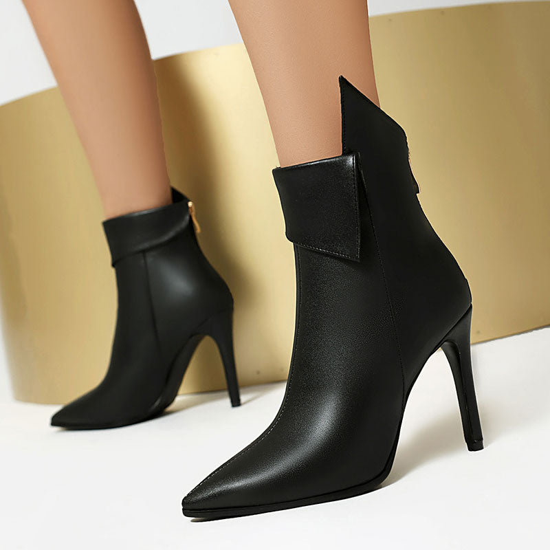 Women's Sculpted-Cuff Stiletto Ankle Boots