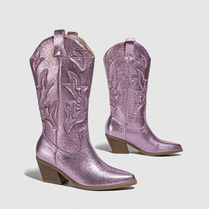 Women’s Metallic Embroidered Cowboy Boots