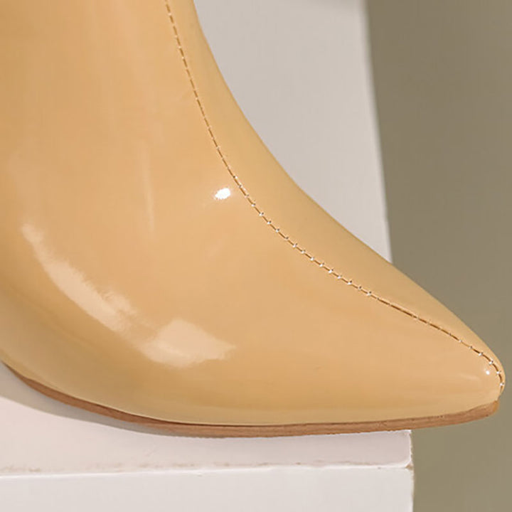 Women’s Glossy Pointed Toe Stiletto Ankle Boots