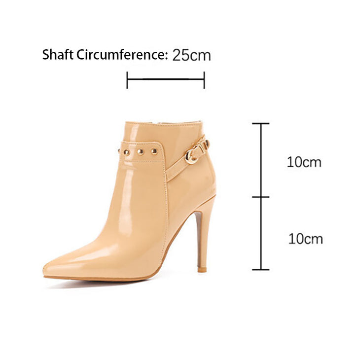 Women’s Glossy Pointed Toe Stiletto Ankle Boots
