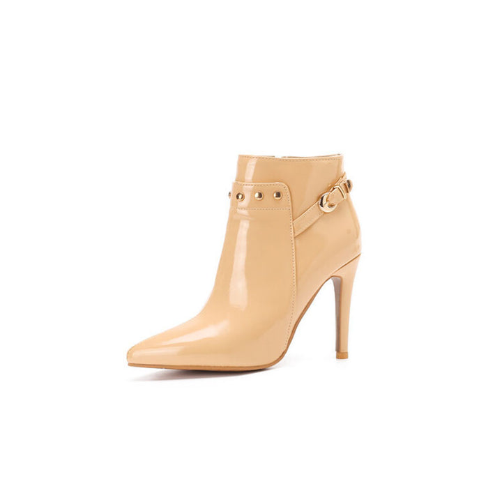Women’s Glossy Pointed Toe Stiletto Ankle Boots