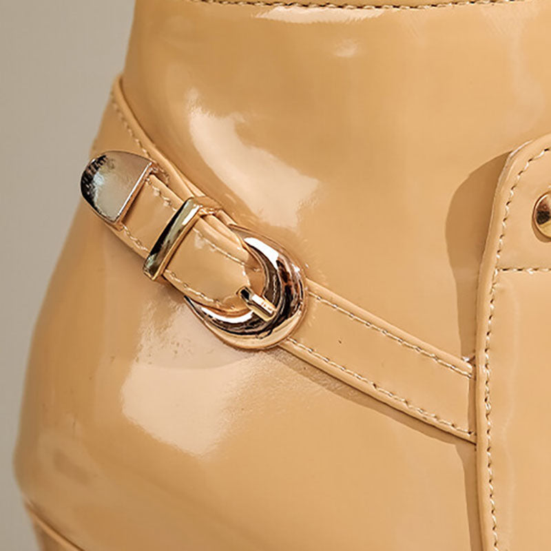 Women’s Glossy Pointed Toe Stiletto Ankle Boots