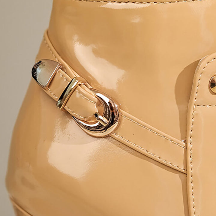 Women’s Glossy Pointed Toe Stiletto Ankle Boots