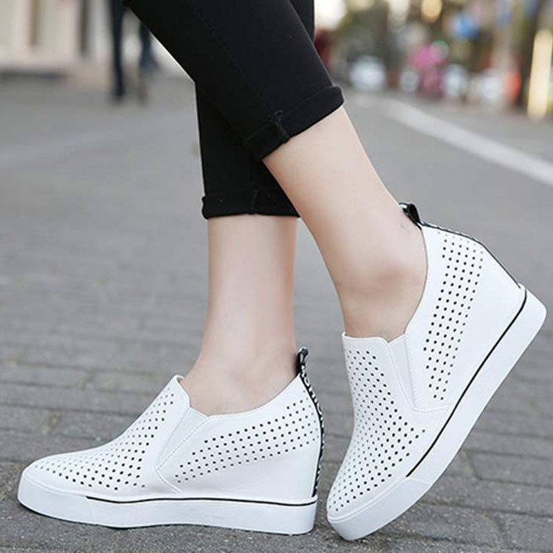 Women's Perforated Slip-On Wedge Sneakers