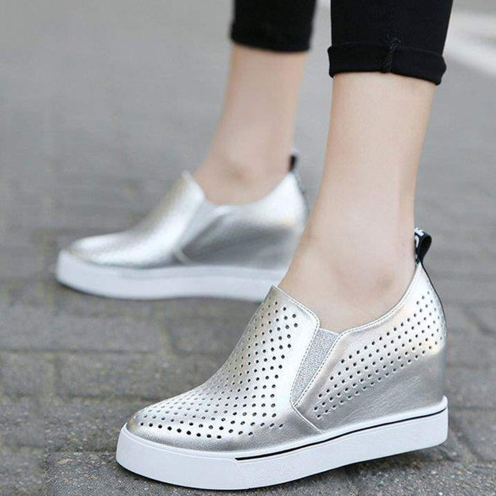 Women's Perforated Slip-On Wedge Sneakers