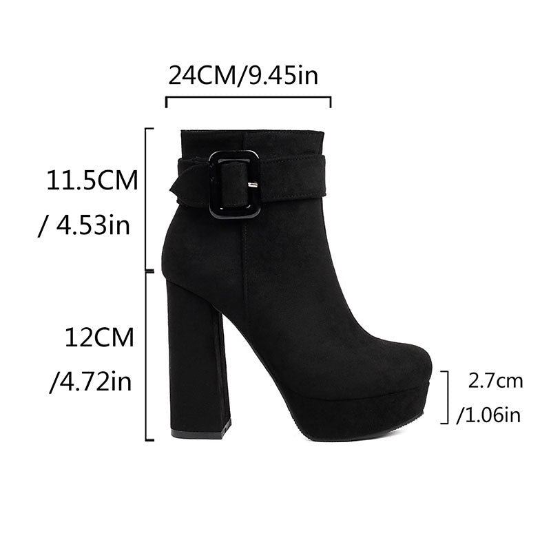 Women's Buckle Platform Ankle Boots