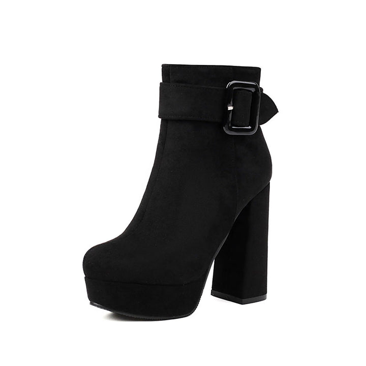 Women's Buckle Platform Ankle Boots