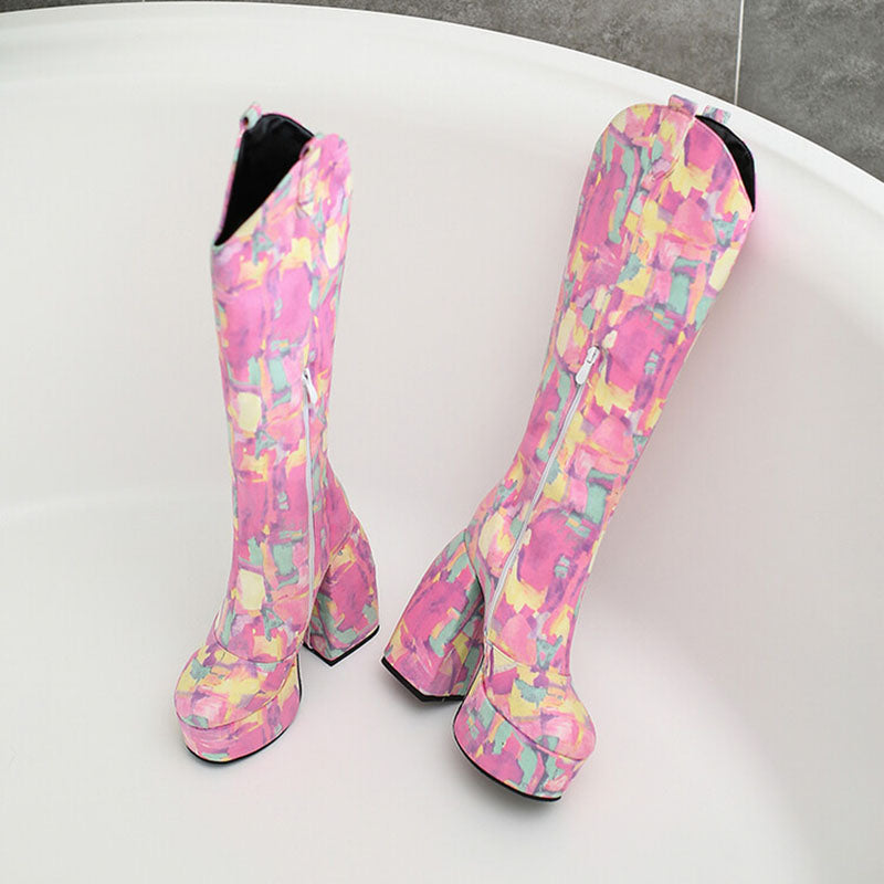 Women's Chunky Platform Knee-High Boots