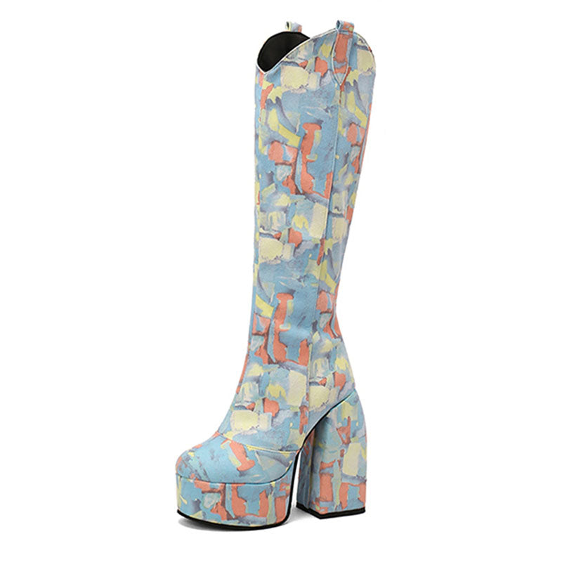 Women's Chunky Platform Knee-High Boots