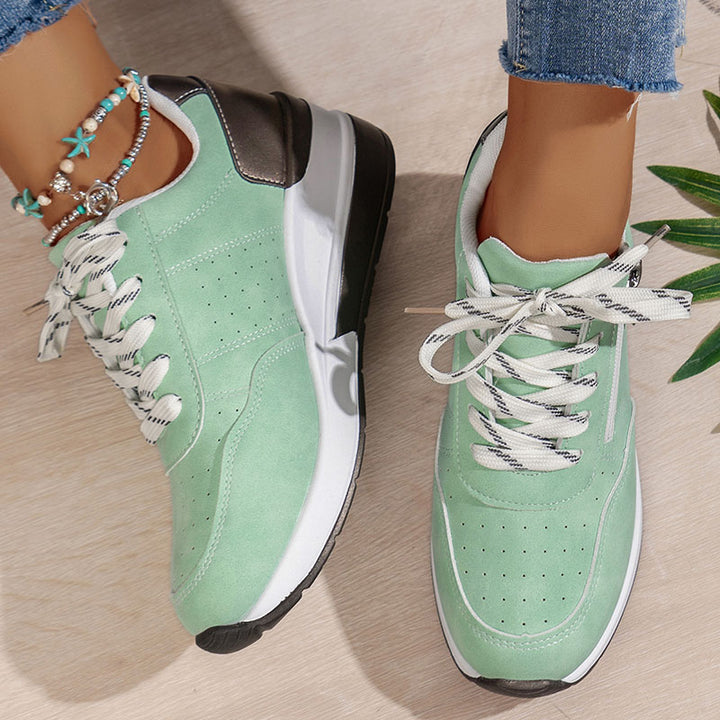 Women's Side-Zip Lace-Up Wedge Sneakers