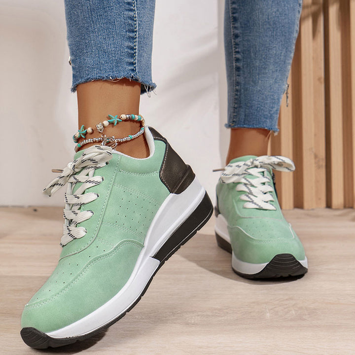 Women's Side-Zip Lace-Up Wedge Sneakers