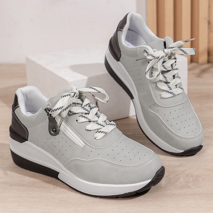 Women's Side-Zip Lace-Up Wedge Sneakers