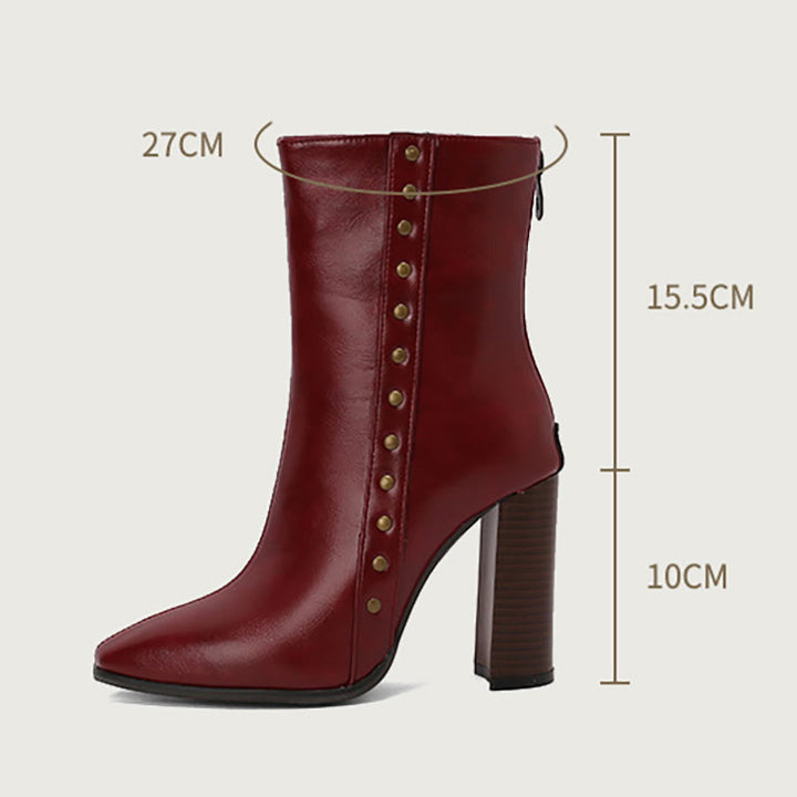 Women's Studded Block-Heel Ankle Boots