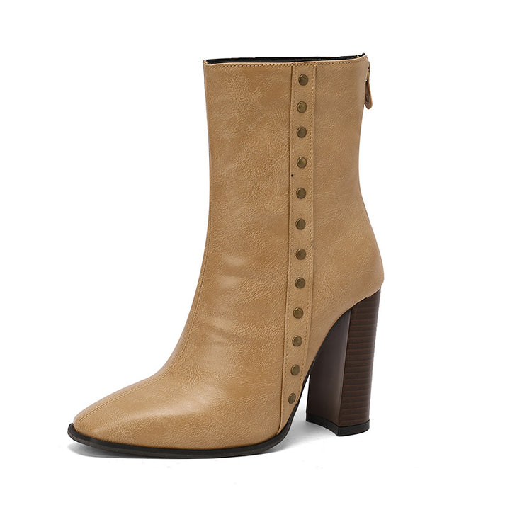 Women's Studded Block-Heel Ankle Boots
