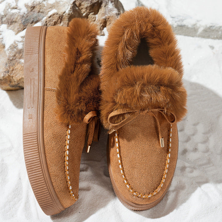Women’s Faux Fur Bow Moccasin Loafers