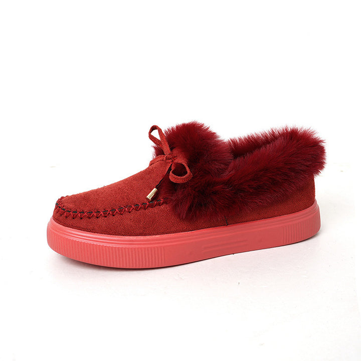 Women’s Faux Fur Bow Moccasin Loafers
