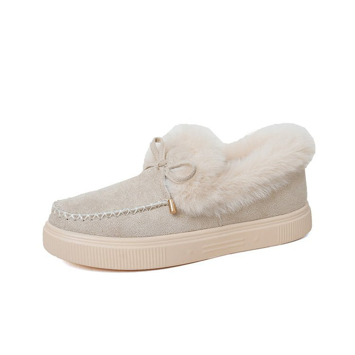 Women’s Faux Fur Bow Moccasin Loafers