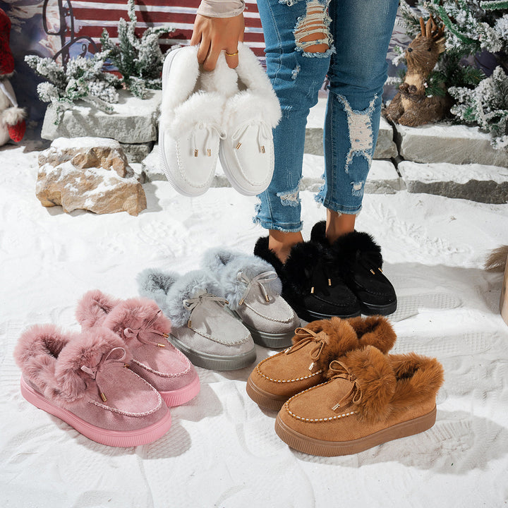 Women’s Faux Fur Bow Moccasin Loafers