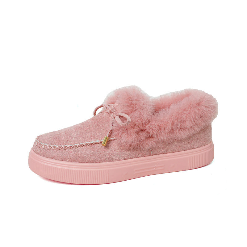 Women’s Faux Fur Bow Moccasin Loafers