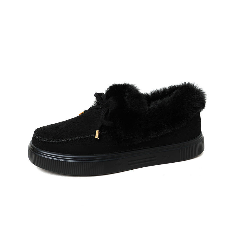 Women’s Faux Fur Bow Moccasin Loafers